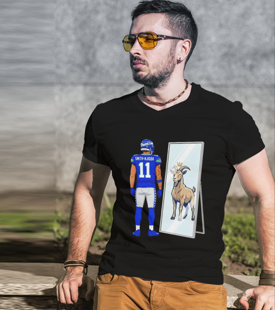 Jaxon Smith Njigba Seattle Seahawks Mirror Goat Football T-Shirt