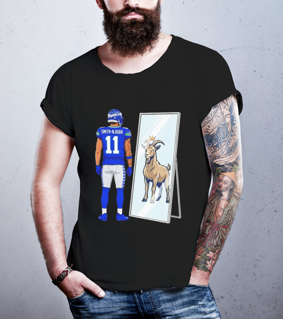 Jaxon Smith Njigba Seattle Seahawks Mirror Goat Football T-Shirt
