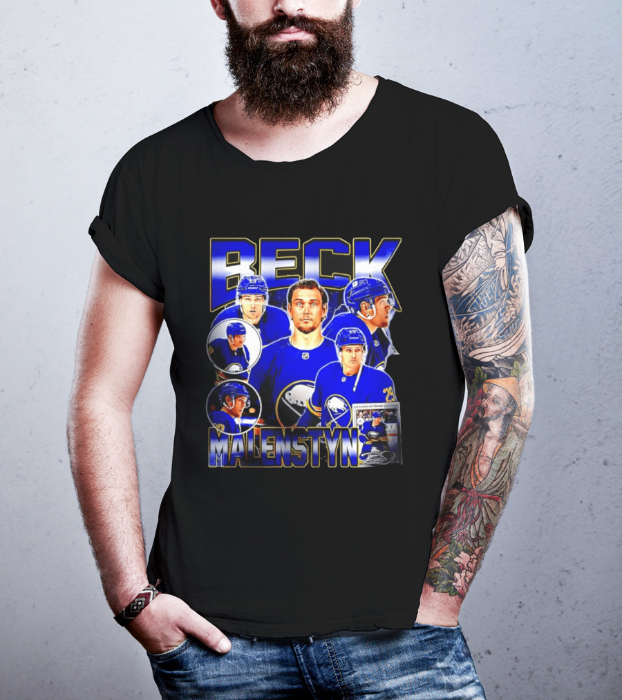Beck Malenstyn Buffalo Sabres NHL Hockey Player Collage T-Shirt