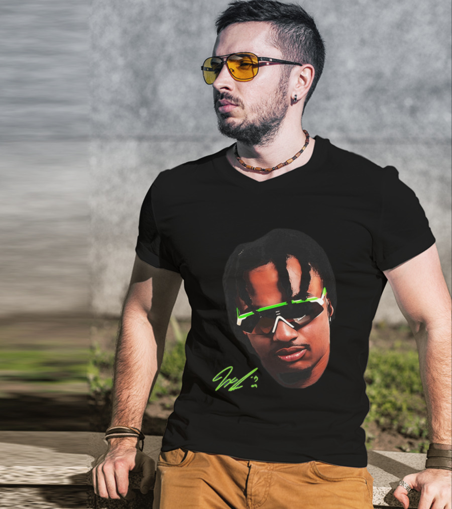 JSN Jaxon Smith Njigba Big Face Seattle Seahawks Football Sunglasses T-Shirt