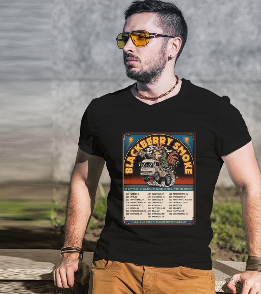 Blackberry Smoke Rattle Ramble And Roll Tour 2026 All Or Nothin Truck Dates T-Shirt