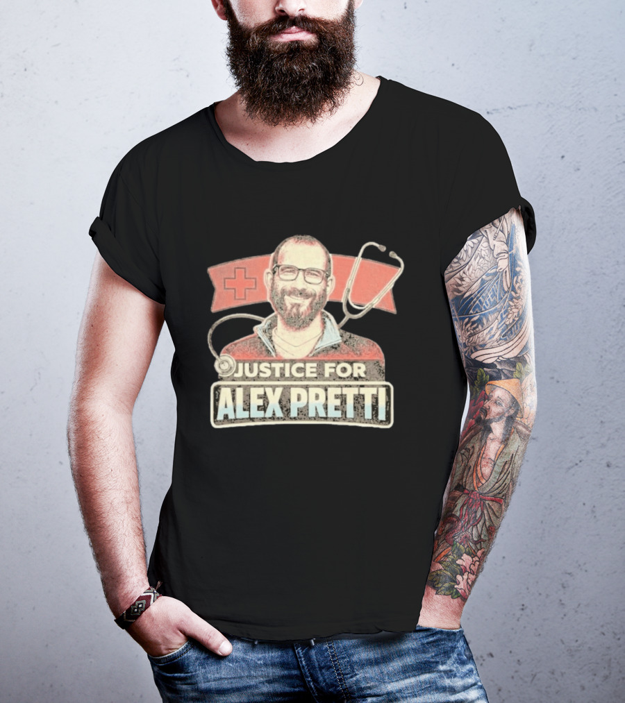 Justice For Alex Pretti Red Cross Stethoscope Tribute 2026 T-Shirt