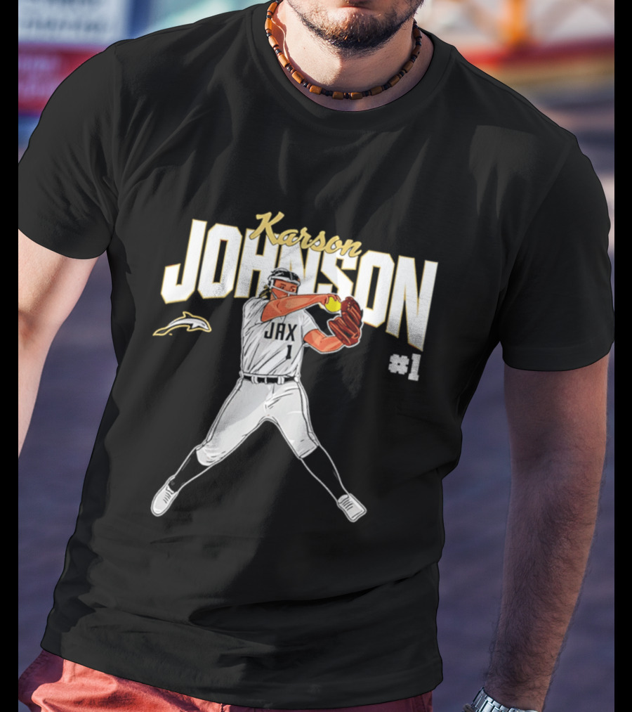 Karson Johnson JAX Softball #1 Caricature Legends T-Shirt