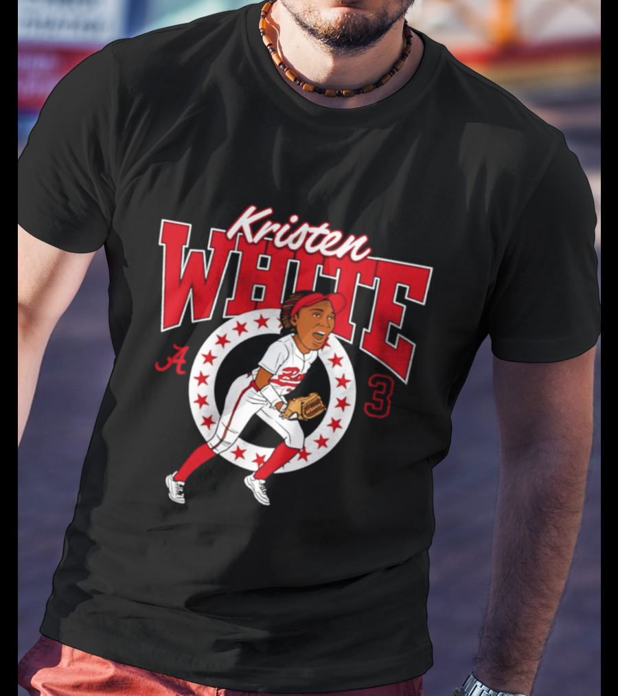 Kristen White Alabama Softball Legends Number 3 Player Collage T-Shirt