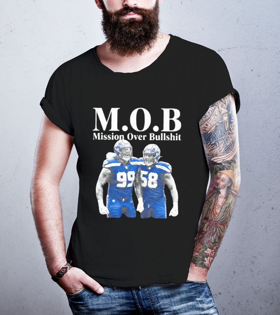 M.O.B Mission Over Bullshit Leonard Williams Derick Hall Seattle Seahawks Defense Football T-Shirt
