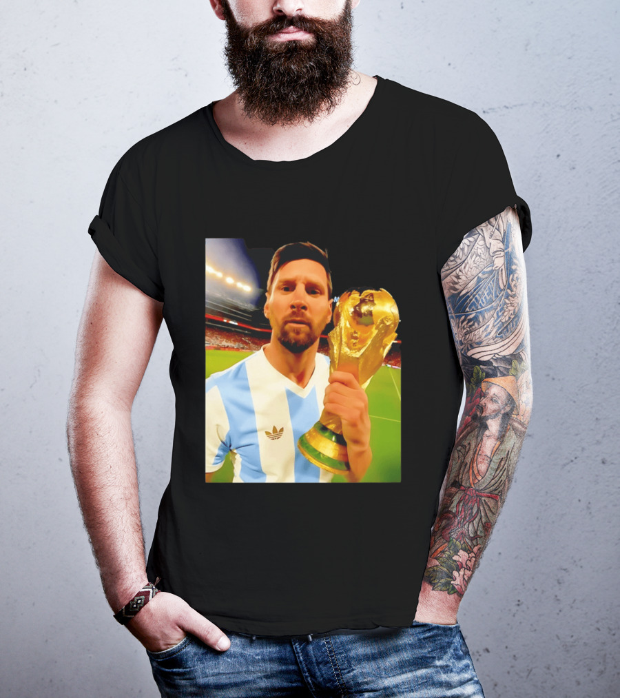 Argentina World Cup Messi Trophy Victory T-Shirt
