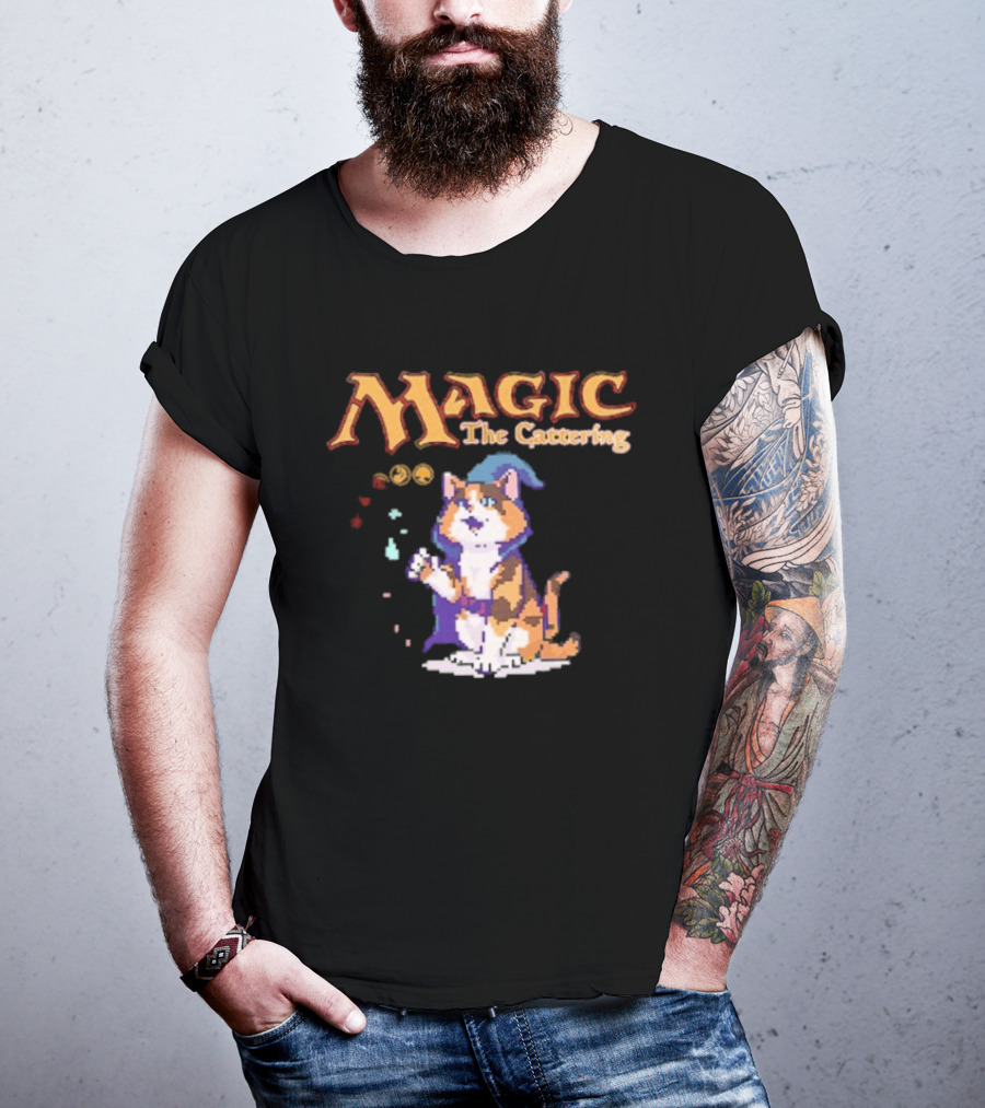 Magic The Cattering Cat Wizard With Magic The Gathering T-Shirt