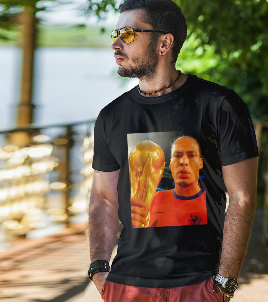 Virgil Van Liverpool Netherlands Trophy Celebration T-Shirt