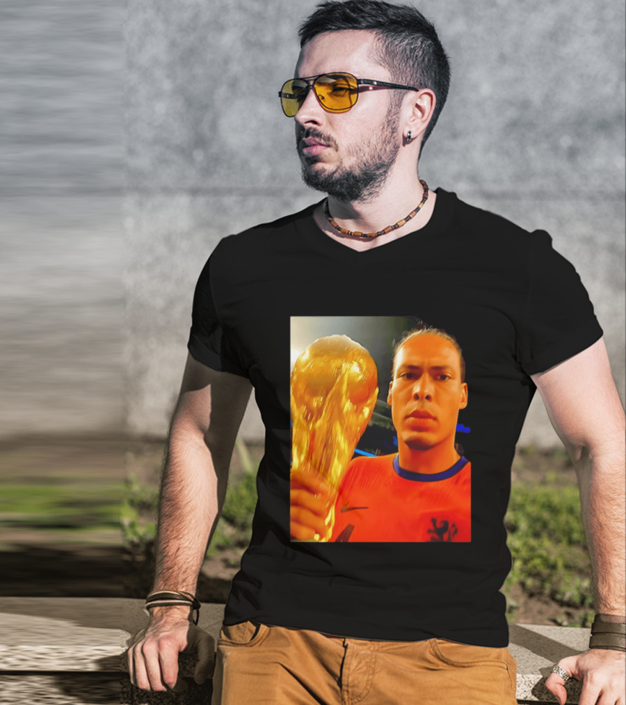 Virgil Van Liverpool Netherlands Trophy Celebration T-Shirt