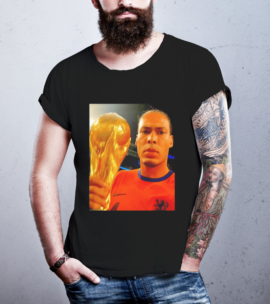 Virgil Van Liverpool Netherlands Trophy Celebration T-Shirt