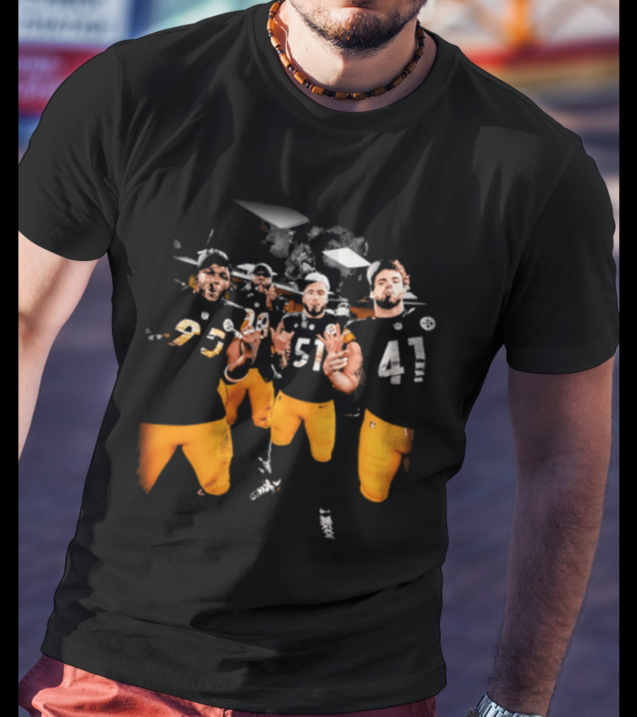 Steelers Players Number 93 51 41 In Black And Gold T-Shirt