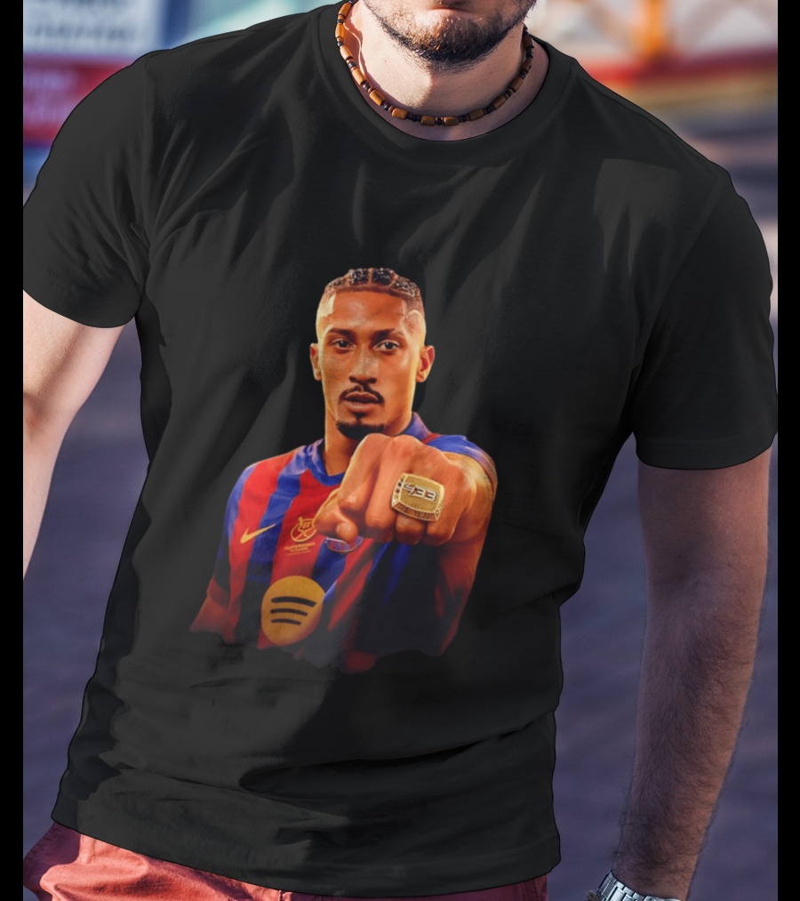 Raphinha Barcelona Brazil Player Ring La Liga Collage T-Shirt