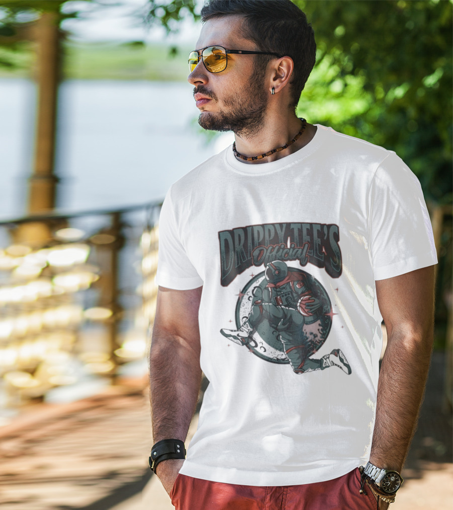 Drippy Tee's Official Astronaut Playing Basketball Sky Is The Limit Keep Your Head Up T-Shirt