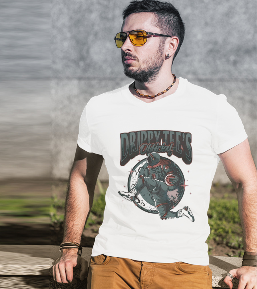 Drippy Tee's Official Astronaut Playing Basketball Sky Is The Limit Keep Your Head Up T-Shirt