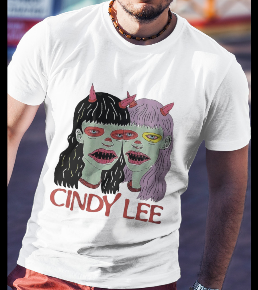 Cindy Lee Two Face Horned Creature Horror T-Shirt