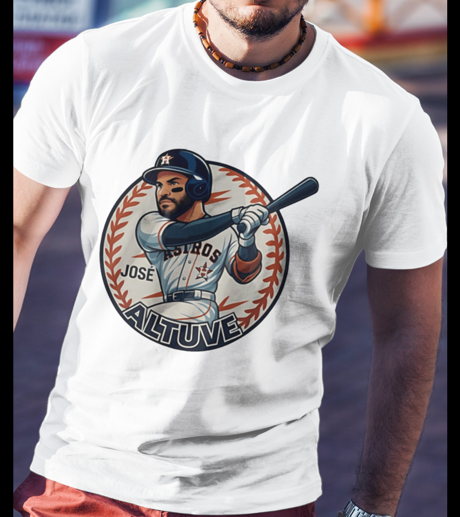 Houston Astros José Altuve Baseball Caricature T-Shirt