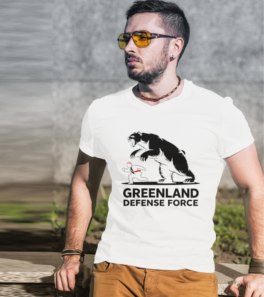 Greenland Defense Force Polar Bear And Man T-Shirt