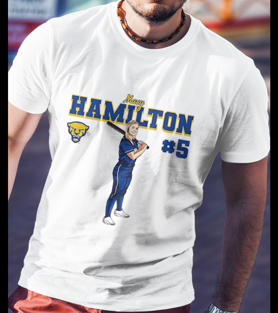 Macy Hamilton Pittsburgh Softball Caricature #5 T-Shirt