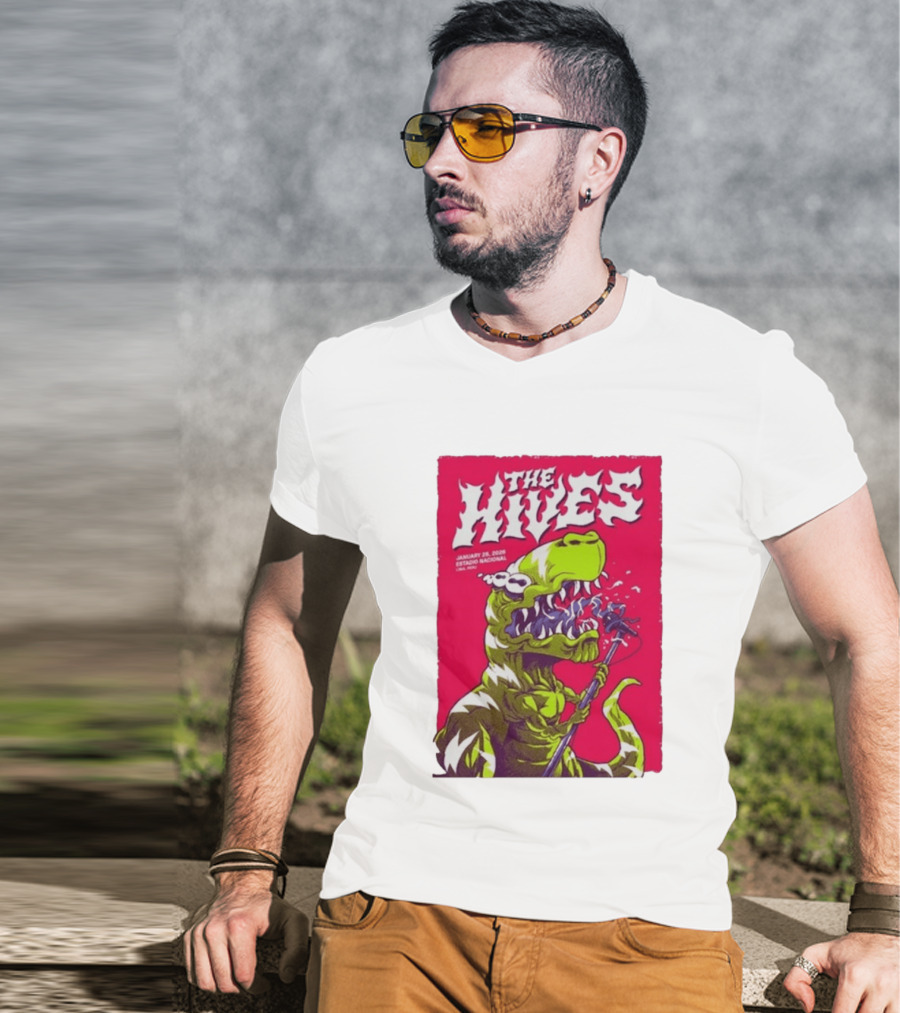 The Hives Live In Lima Peru January 25 2026 Estadio Nacional Dinosaur T-Shirt