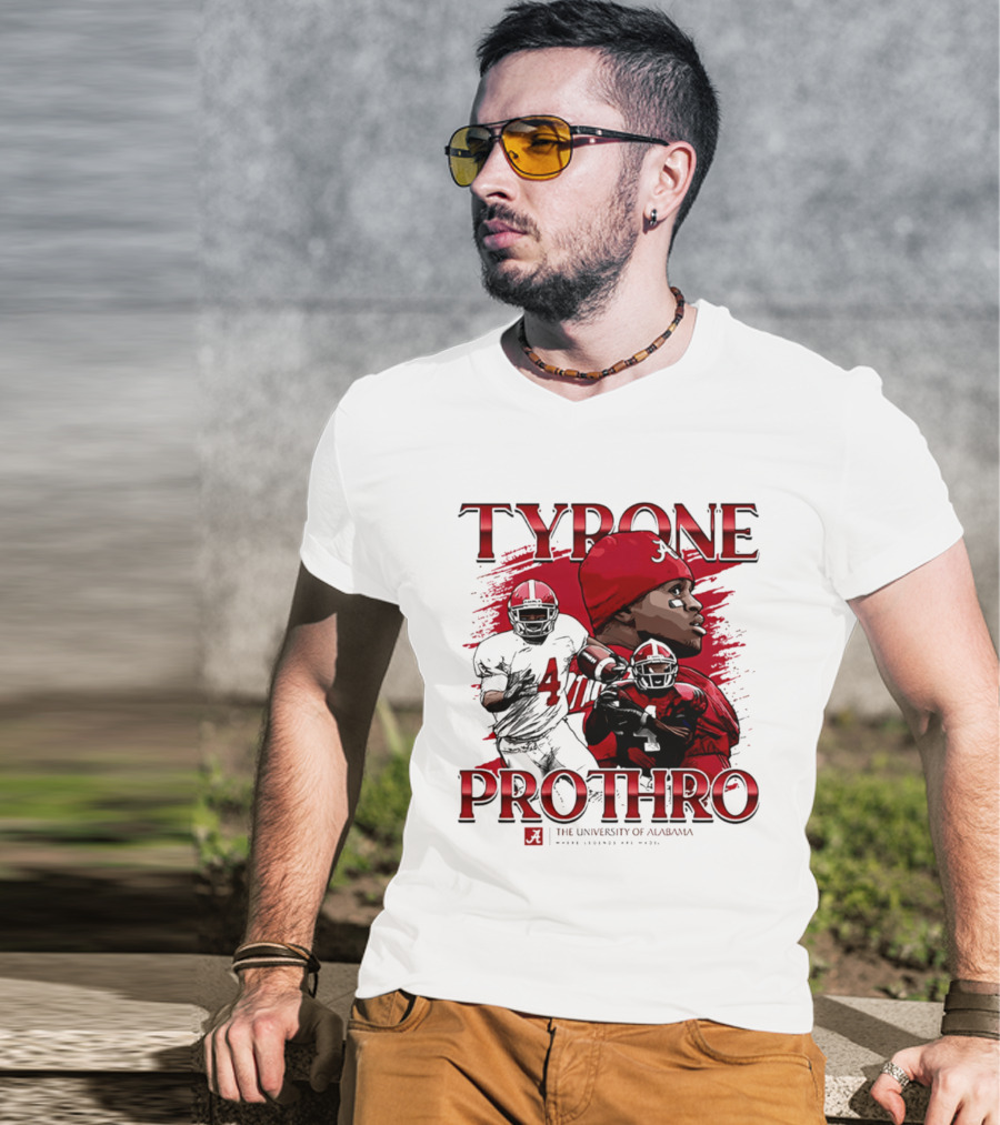Tyrone Prothro University Of Alabama Football Icon NCAA Legends T-Shirt