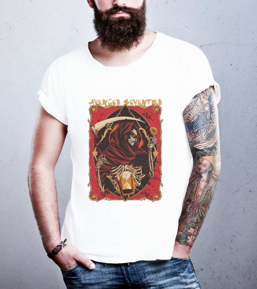 Avenged Sevenfold Skeleton Hourglass Scythe T-Shirt