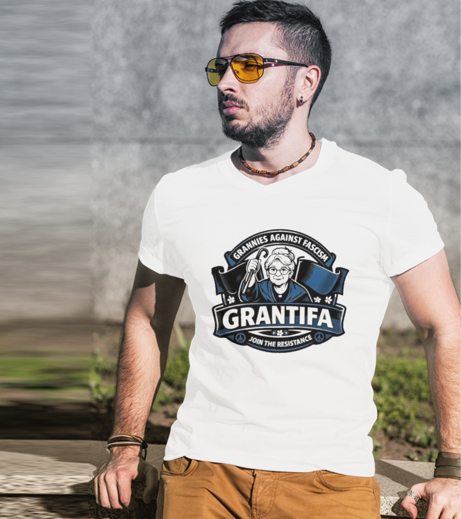 Grannies Against Fascism Grantifa Join The Resistance Peacemakers Unite T-Shirt