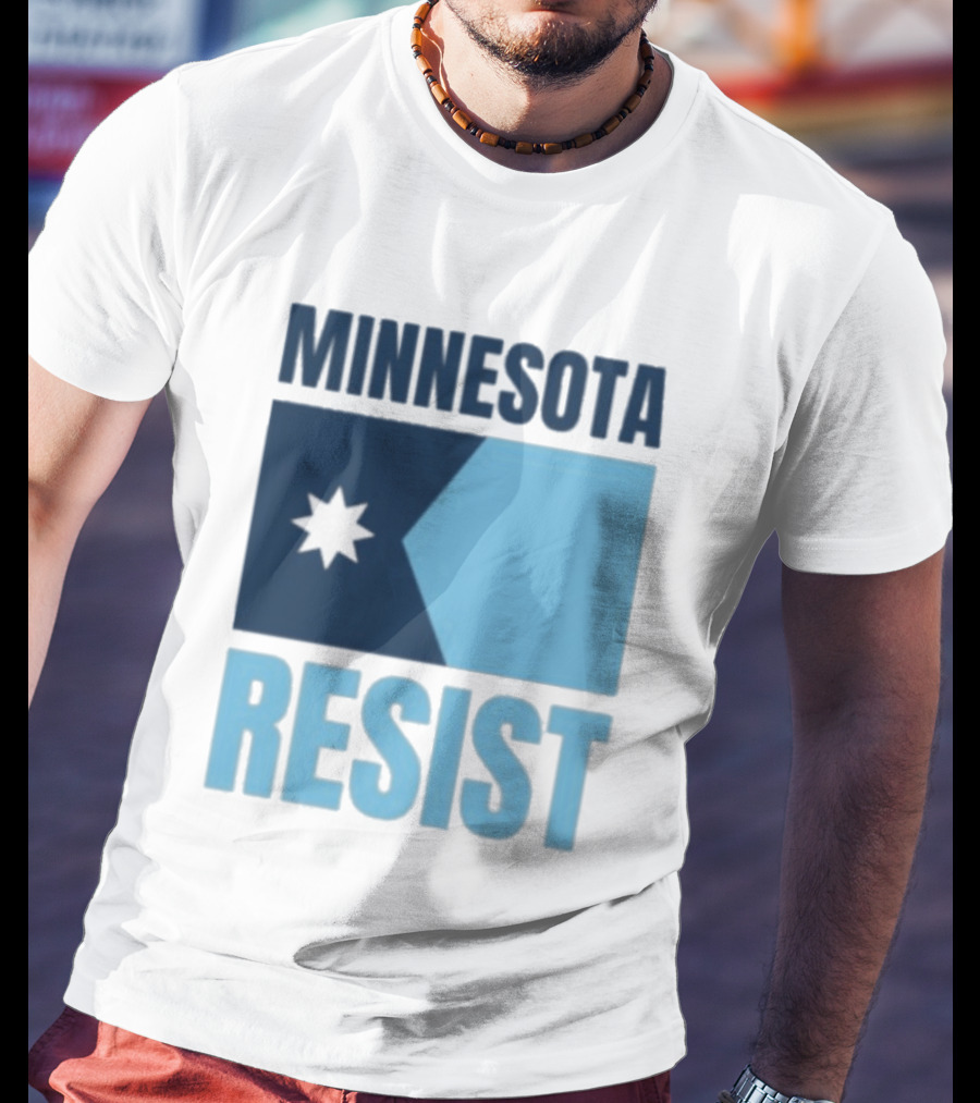 MINNESOTA RESIST Star Flag Blue Rectangle T-Shirt