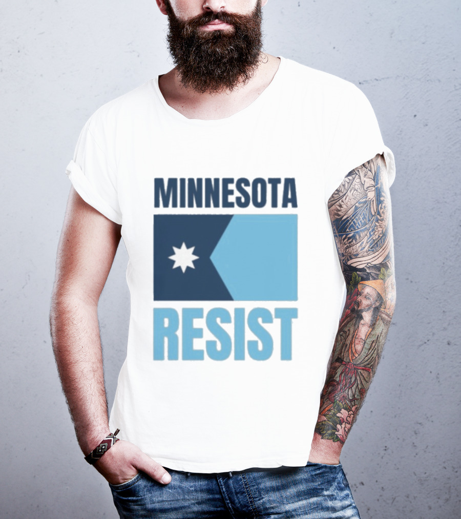 MINNESOTA RESIST Star Flag Blue Rectangle T-Shirt