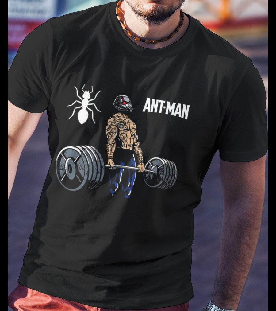 Ant Man Gym Workout Lifting Weights With Ant T-Shirt