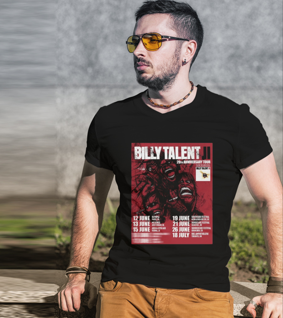 Billy Talent 20th Anniversary Tour Dates Europe Canada 2023 T-Shirt