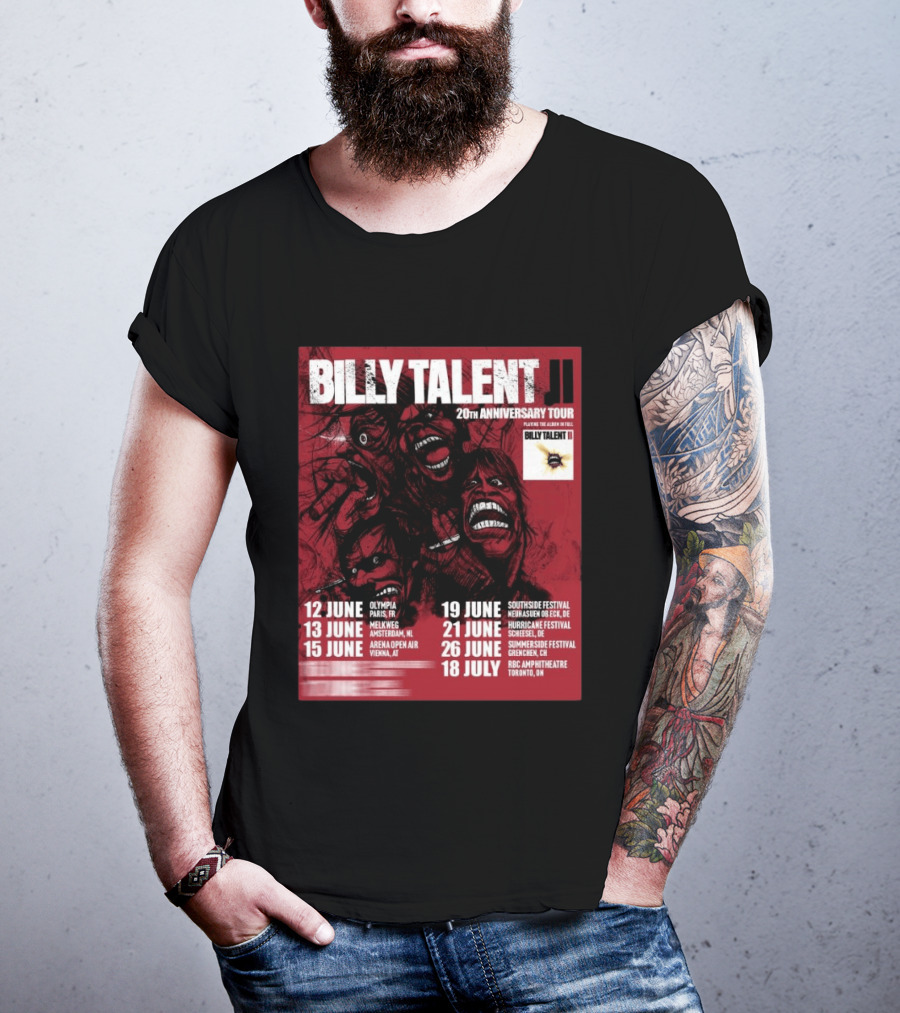 Billy Talent 20th Anniversary Tour Dates Europe Canada 2023 T-Shirt