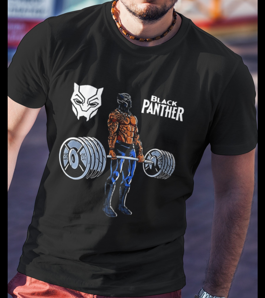 Black Panther Weightlifting Gym Workout Fitness Training T-Shirt
