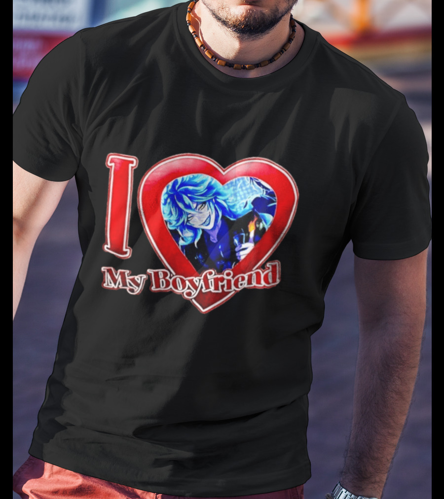 I Love My Boyfriend Anime Character In Heart T-Shirt