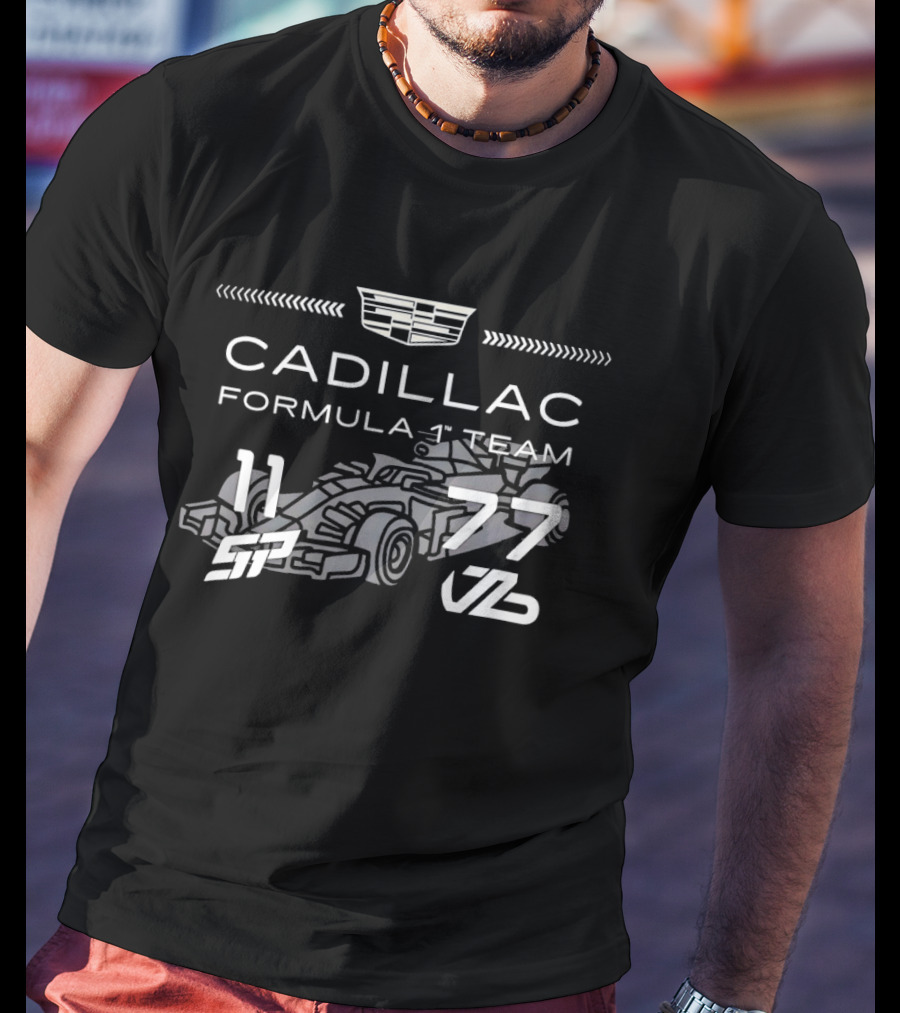 Cadillac Formula 1 Team Racing Car Numbers 11 77 T-Shirt