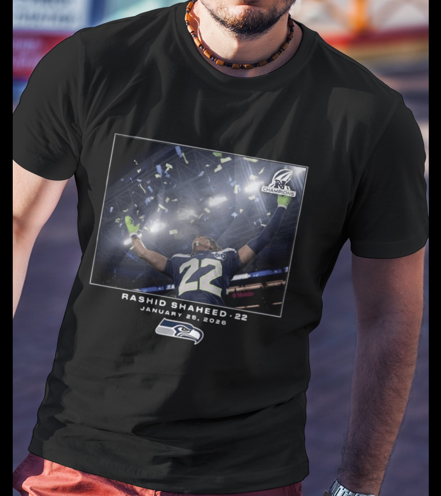 Rashid Shaheed 22 NFC Champions January 8 2023 Seattle Seahawks T-Shirt