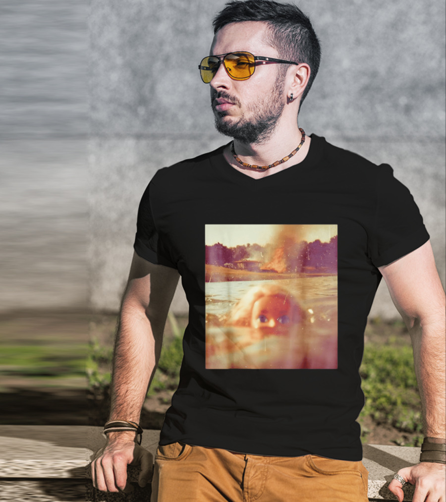 Doll Face Meme Swimming Surreal Humor T-Shirt