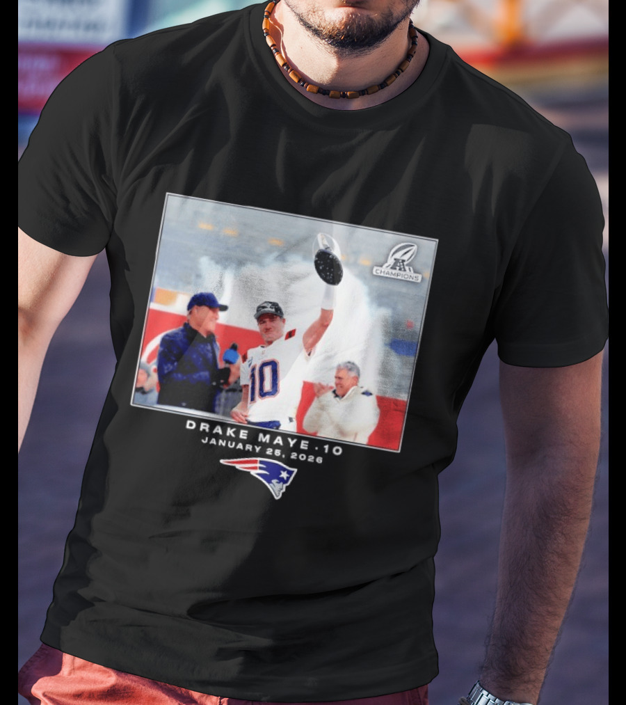 Drake Maye New England Patriots Super Bowl Champions Week 21 Big & Tall T-Shirt