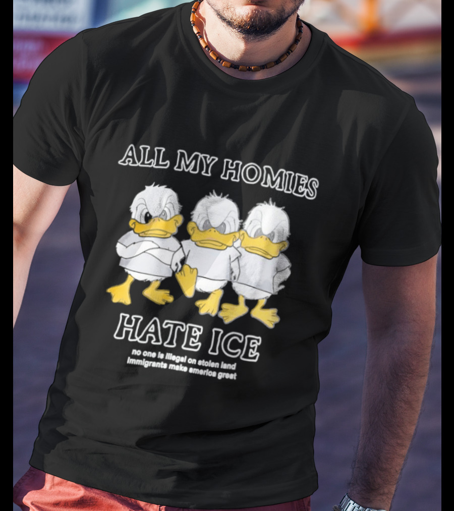 All My Homies Hate ICE No One Is Illegal On Stolen Land T-Shirt