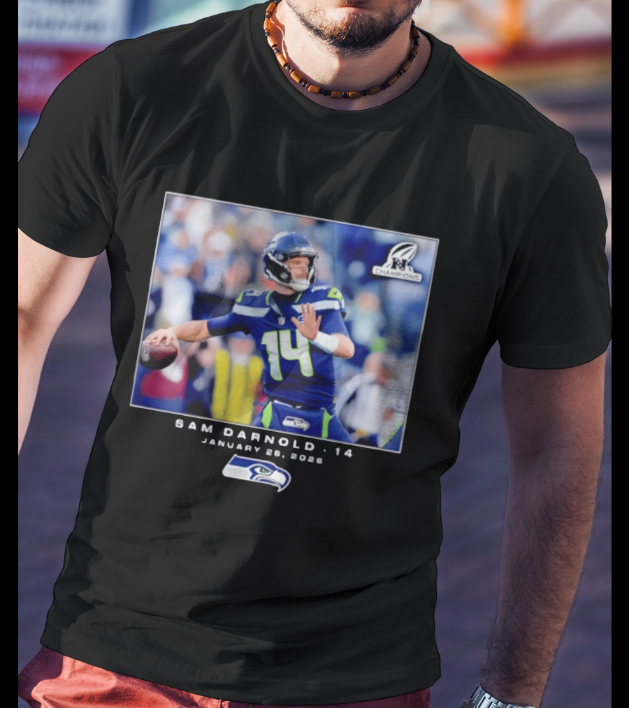 Sam Darnold 14 Seattle Seahawks January 26 2020 NFL Champions T-Shirt