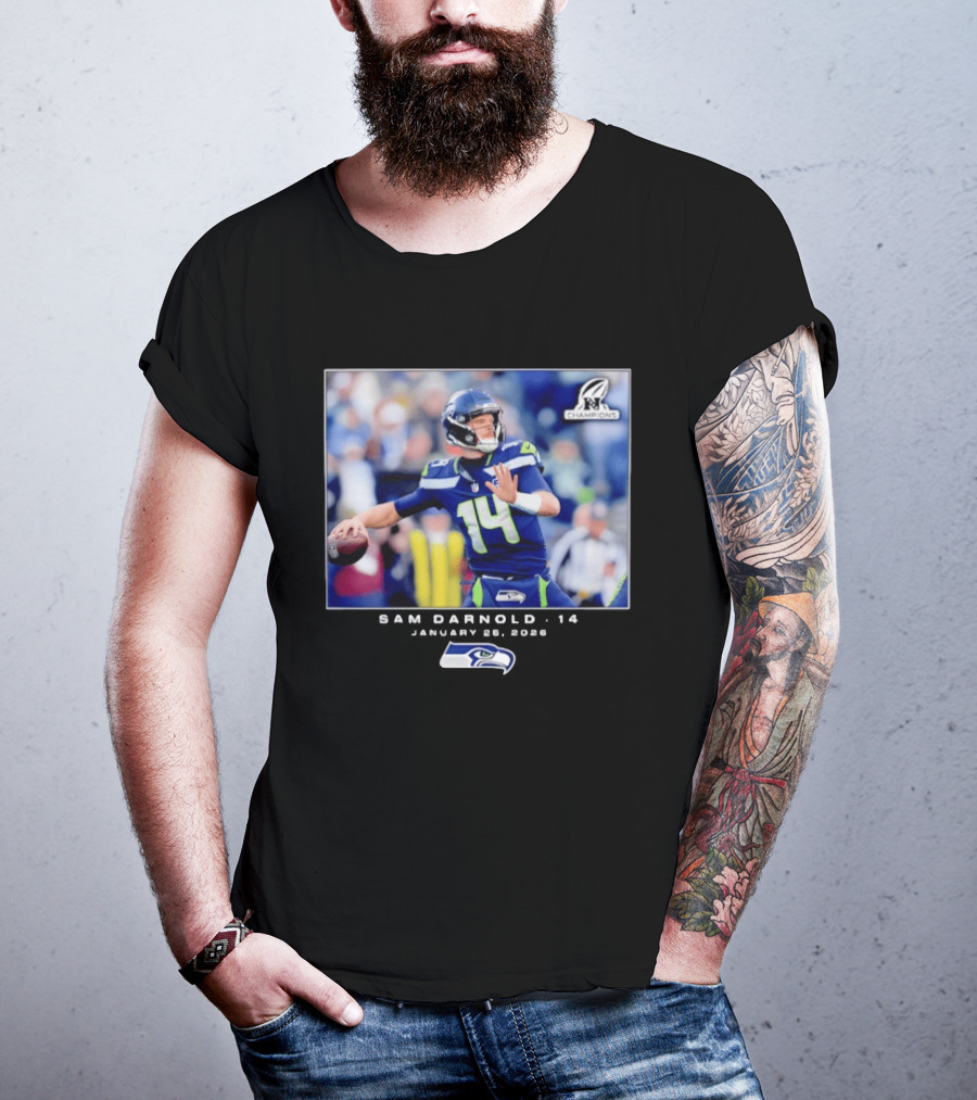 Sam Darnold 14 Seattle Seahawks January 26 2020 NFL Champions T-Shirt