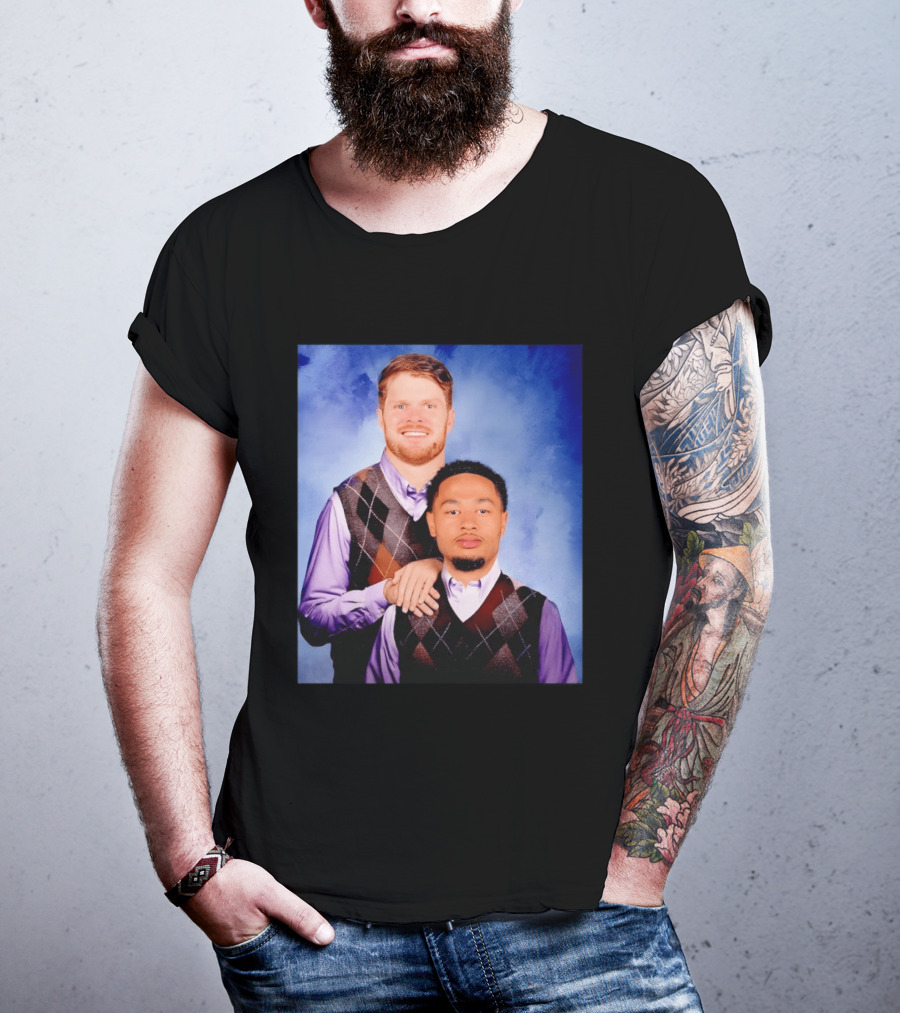 Seattle Step Bros Sam Darnold Jaxon Smith Njigba Football Team T-Shirt