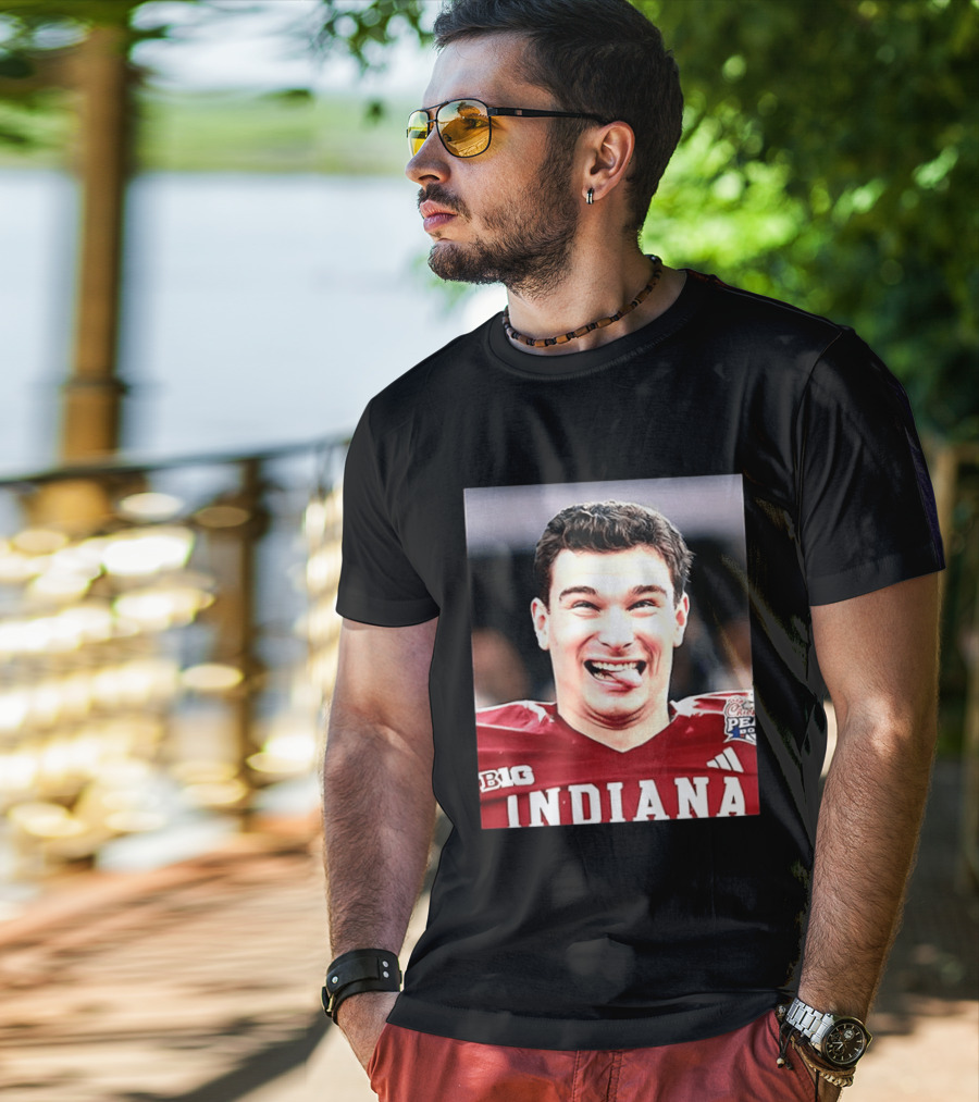 Indiana Hoosiers Fernando Mendoza NCAA Football Celebration Big Ten Championship Peachtree Bowl T-Shirt
