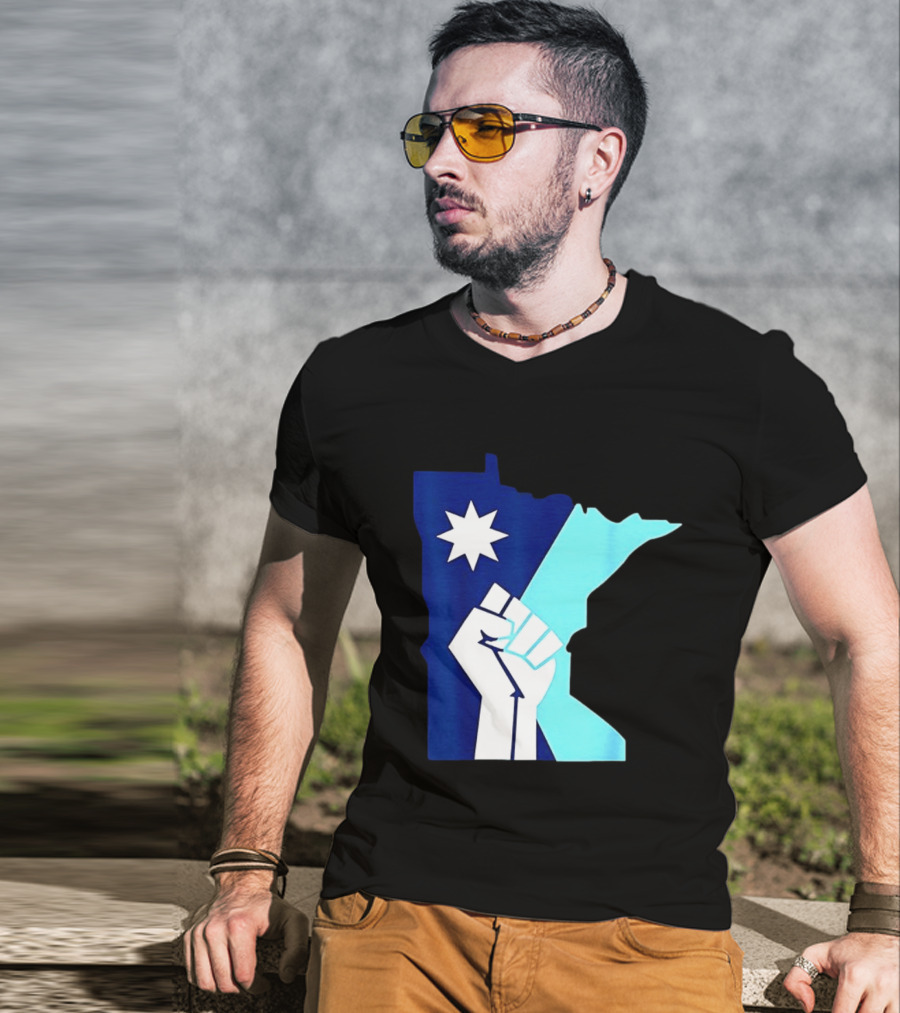 Protest Fists Resist Minnesota Map Star T-Shirt