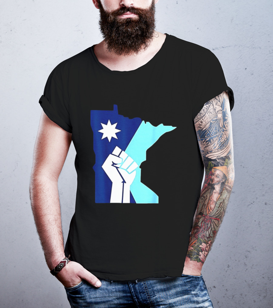 Protest Fists Resist Minnesota Map Star T-Shirt