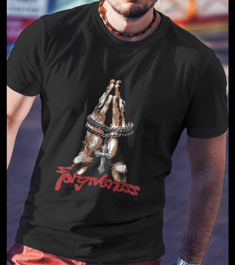 Forgiveness Praying Hands Crucifix Necklace T-Shirt