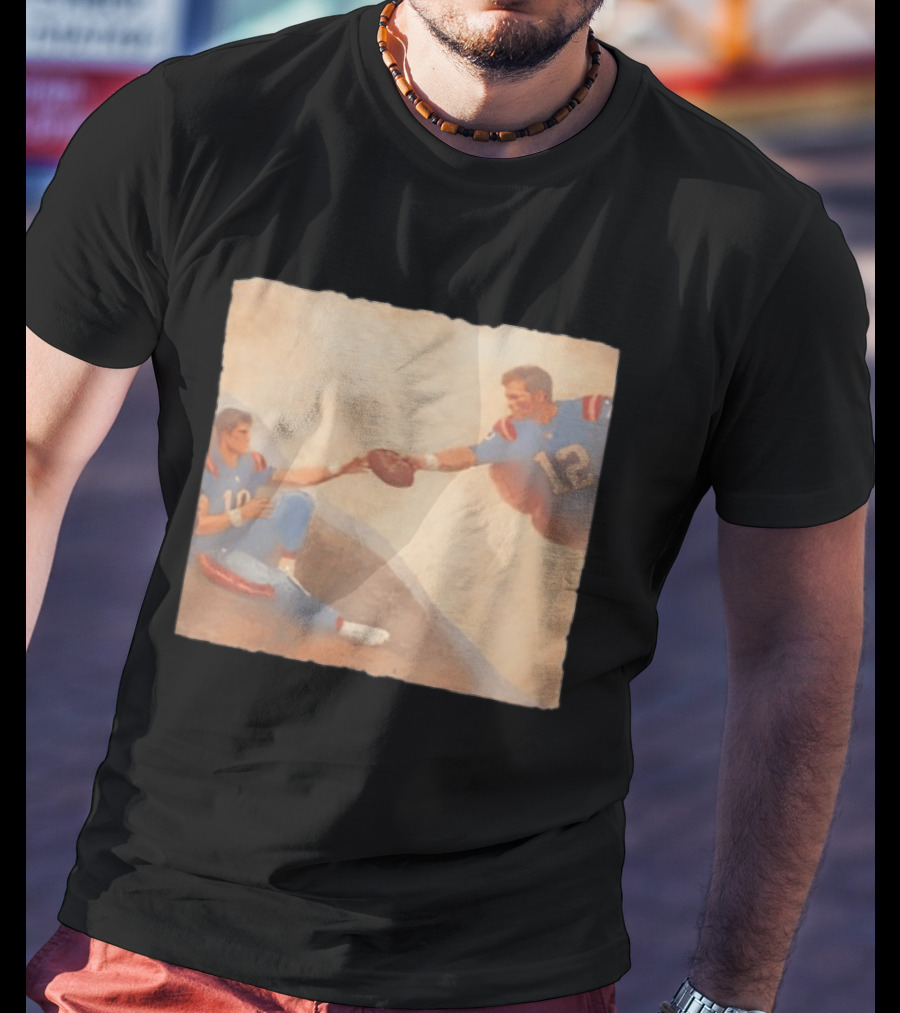 The Creation Of Tom Brady Passing Football To Drake Maye T-Shirt