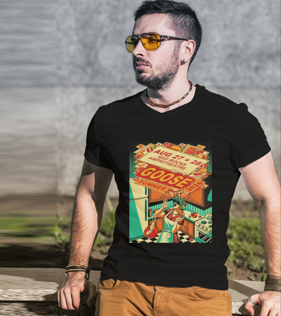 Goose Summer 2026 Aug 27 28 Red Rocks Amphitheatre Morrison CO T-Shirt