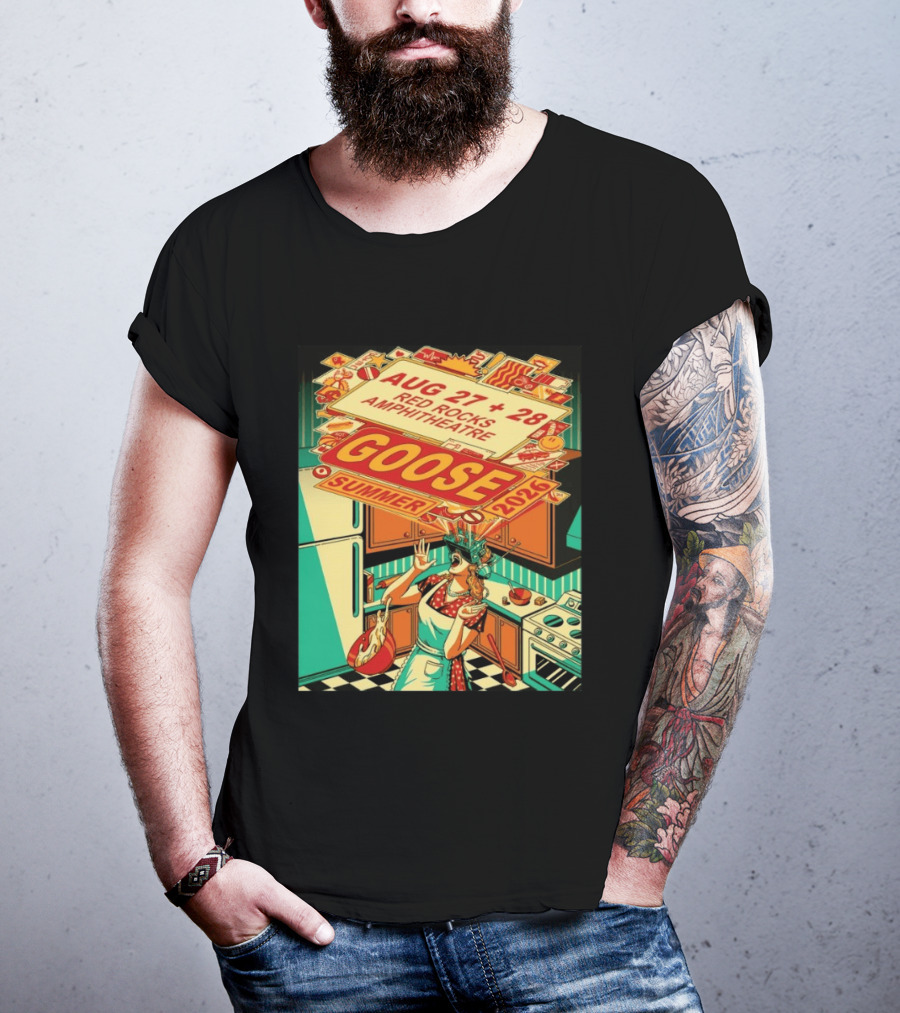 Goose Summer 2026 Aug 27 28 Red Rocks Amphitheatre Morrison CO T-Shirt