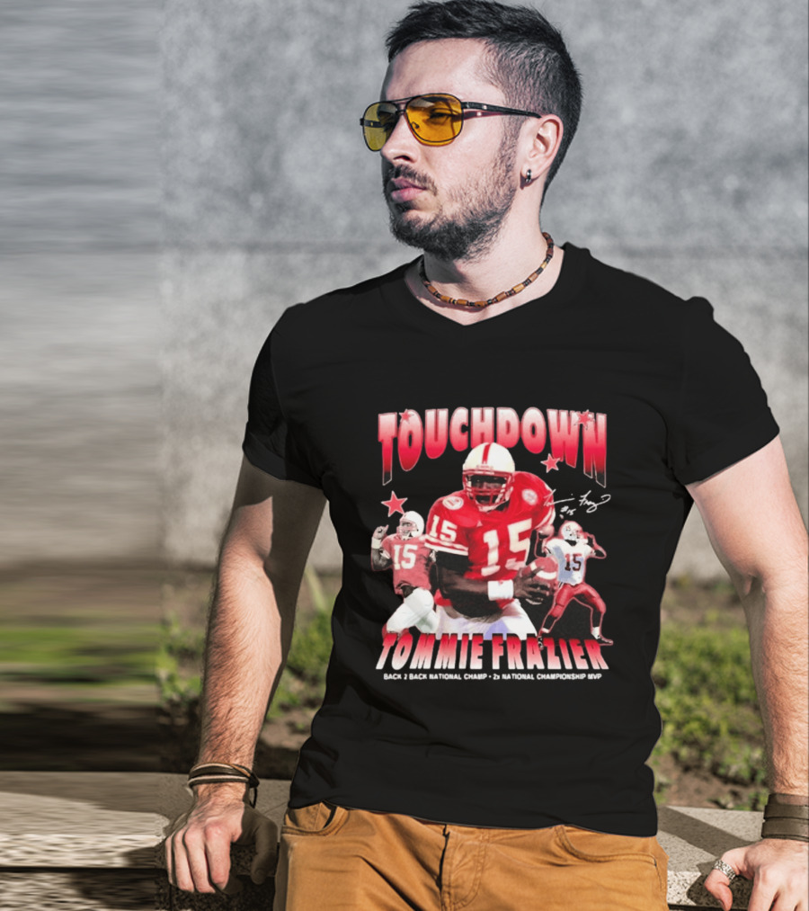 Touchdown Tommie Frazier 1995 Ncaa Championship Nebraska Football T-Shirt