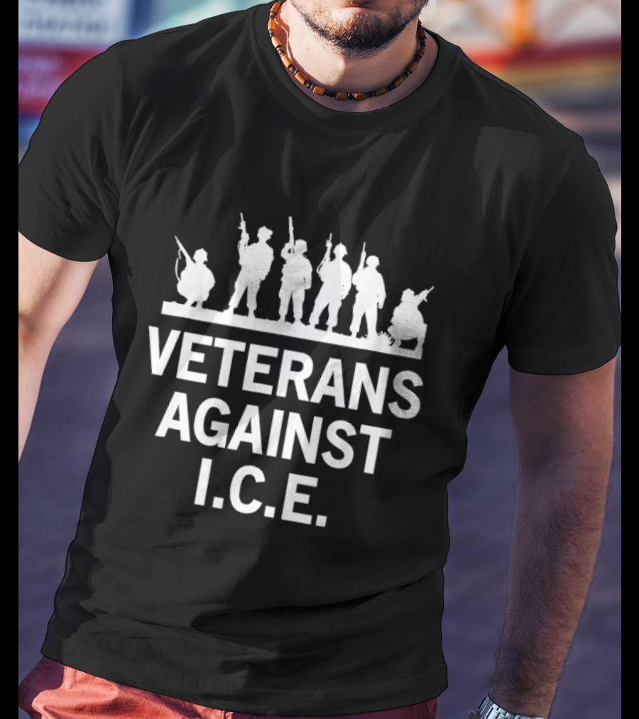 Veterans Against I.C.E. Military Protest Stance T-Shirt